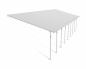 Preview: Palram-Canopia Terrassenüberdachung Feria 4x12.7 weiss 386x1276cm 8mm HKP